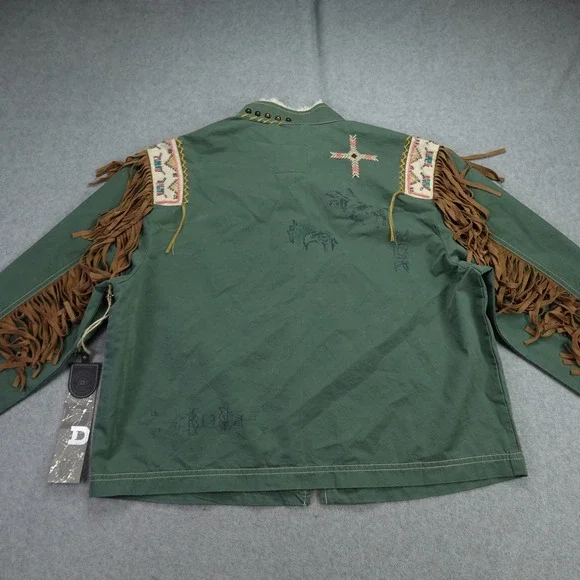 Double D Ranch Jacket Womens Large Green Captured Scout Western Embroidered - Picture 5 of 16